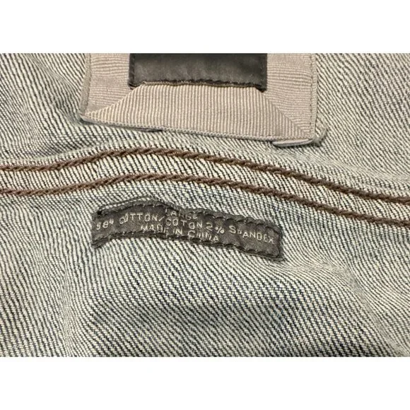 Abercrombie & Fitch Denim Jacket Women Large Blue Button Distressed Y2k 90s - Picture 7 of 11